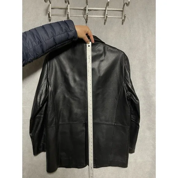 Jones New York Blazer Men 42R 44R Black City Leather Academia Casual Coat Luxury